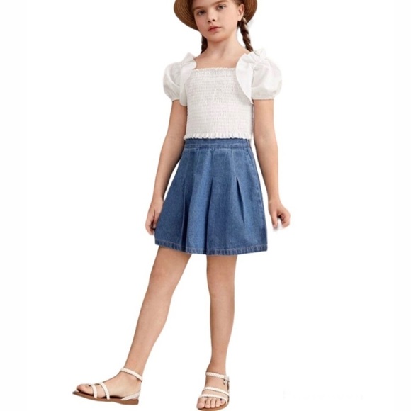ART Class girls 10-12Y pleated denim skirt - Picture 1 of 11